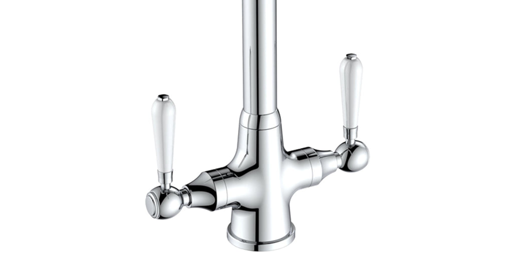 Harrogate Kitchen Tap Deck Mounted Chrome Lever Swivel Spout Manual Mixer