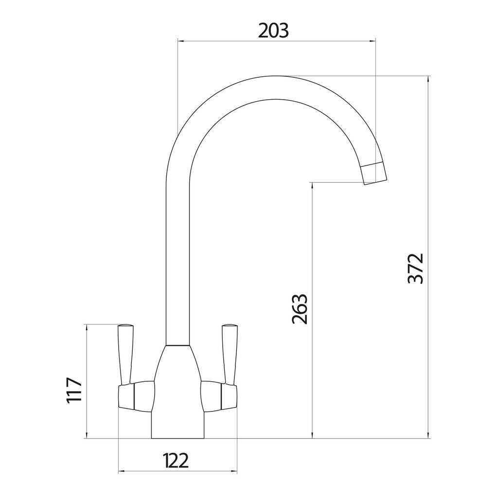 Marlo Kitchen Tap Deck Mounted Chrome Lever Swivel Spout Manual Mixer WRAS