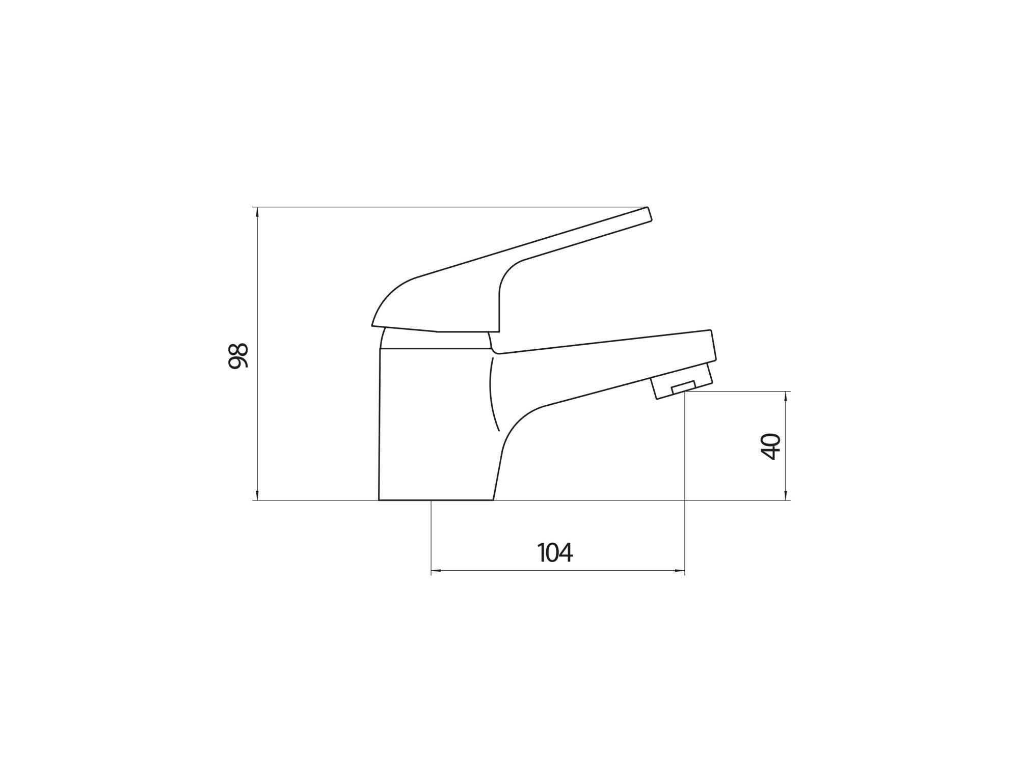 Mono Basin Mixer  Tap with Push Waste 35mm
