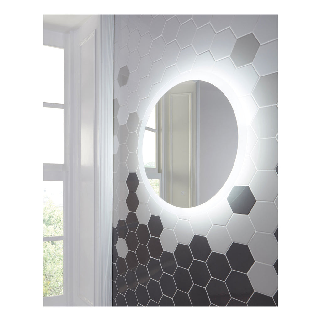 Lunar LED Mirror with Demister Pad 600 Dia Wall Mounted Bathroom Mirror