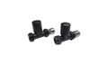 Matt Black Straight Black Radiator Valves 15mm (PAIR)