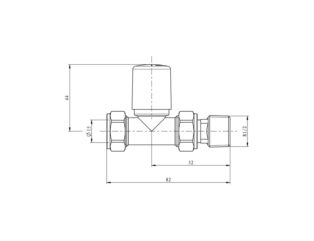 Matt Black Straight Black Radiator Valves 15mm (PAIR)