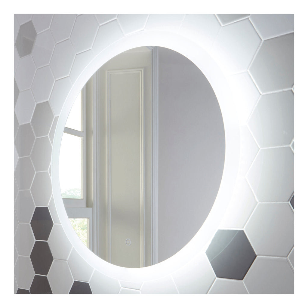 Lunar LED Mirror with Demister Pad 800 Dia Wall Mounted Bathroom Mirror