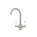 Harrogate Kitchen Tap Brushed Nickel Deck Mounted Lever Swivel Spout WRAS Approved