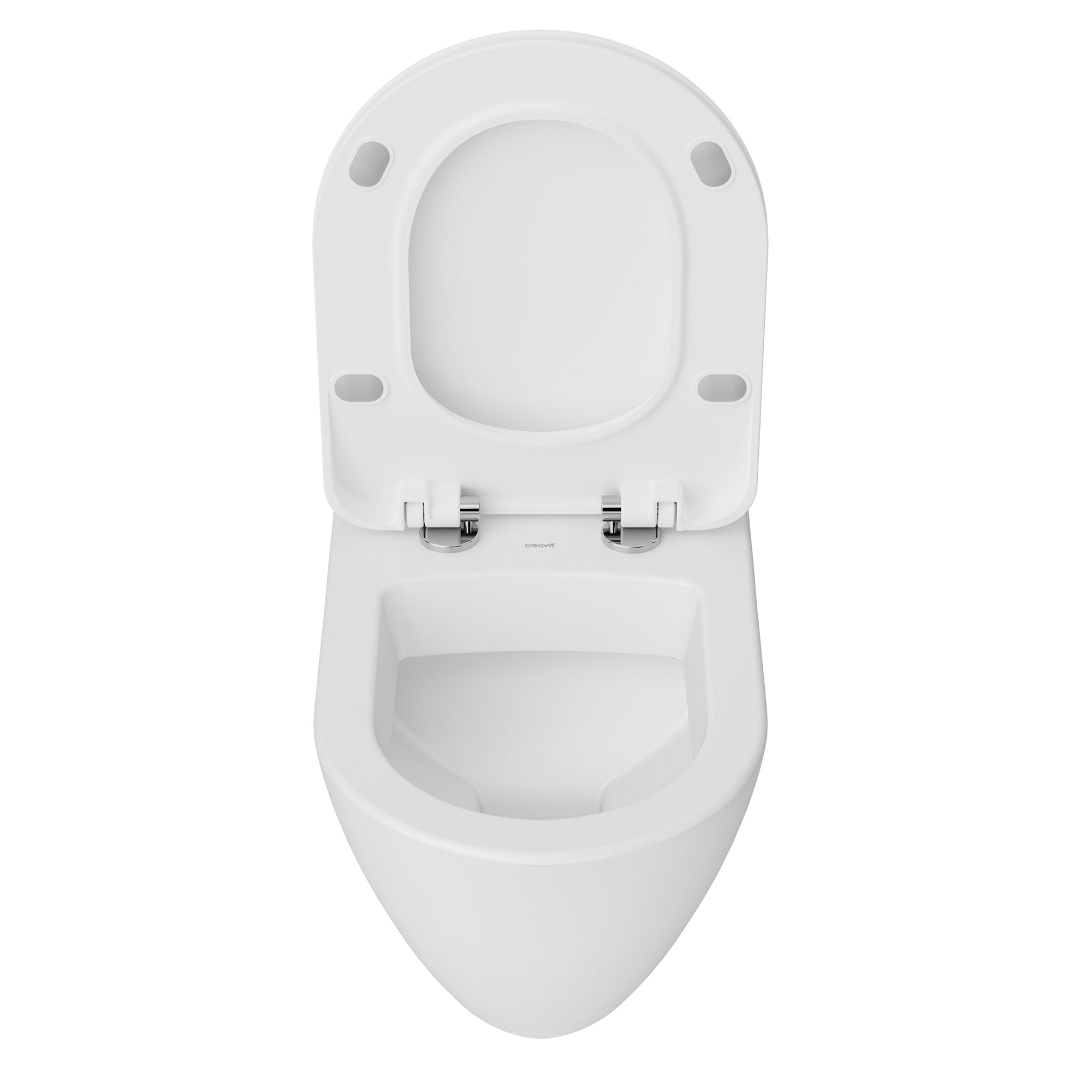 White Wall Hung Toilet Pan & Concealed Cistern Chrome Square Button Flush Plate