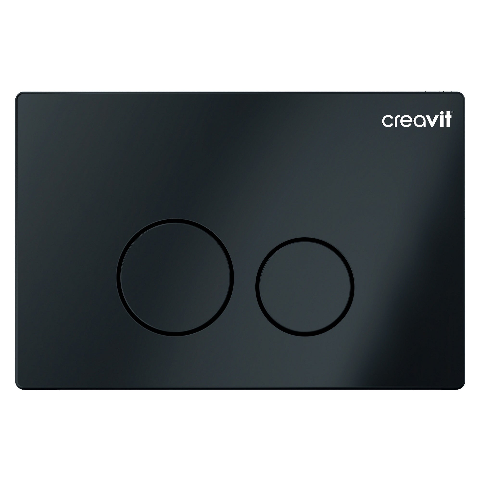 Rimless Square Wall Hung Toilet Pan & Concealed Cistern Matt Black Round Button Flush Plate