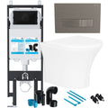 Bubly Bathrooms™ Rimless Wall Hung Toilet & Soft Close Seat with Viva Concealed Cistern Frame Set - Brushed Nickel Flush Plate