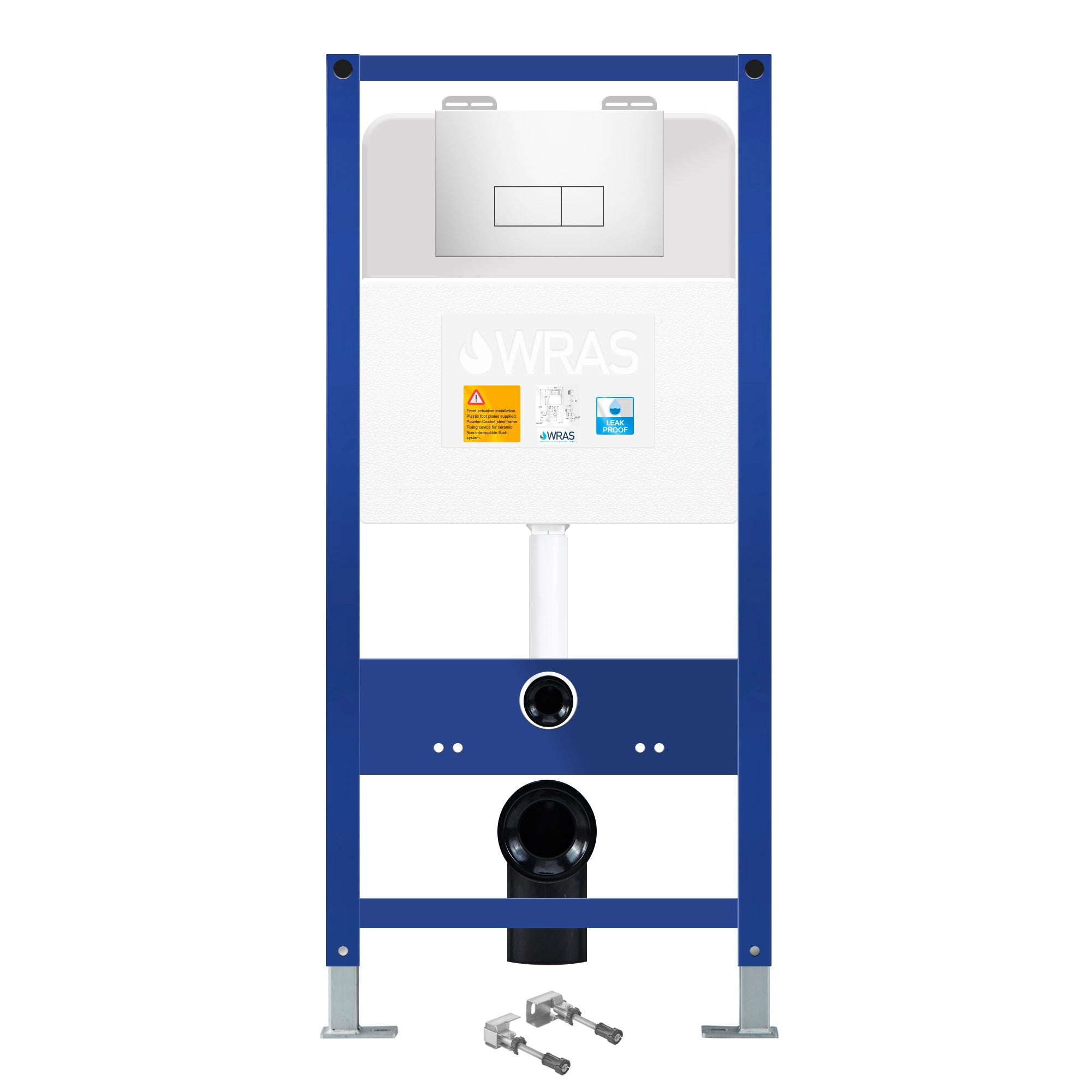 Wall Hung Toilet Concealed Cistern Frame WC with Chrome Flush Plate