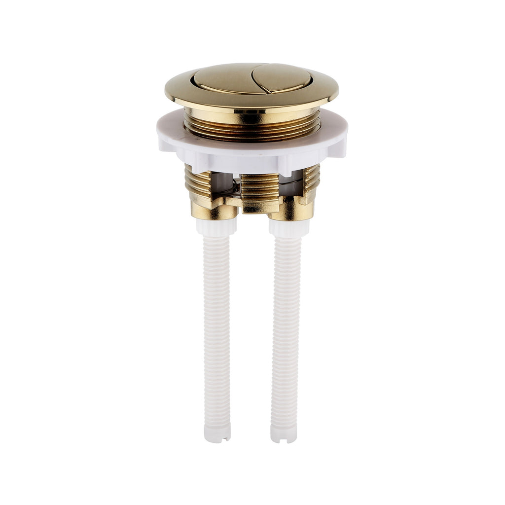 Brushed Brass Dual Flush Close Coupled Toilet Button & Seat Hinge Cover Plates
