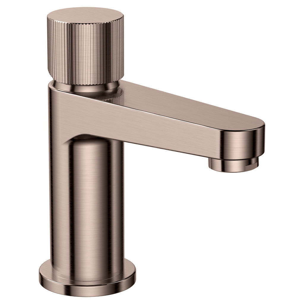 Luna Mini Basin Tap Brushed Bronze Brass Basin Mounted Fluted Mono Mixer