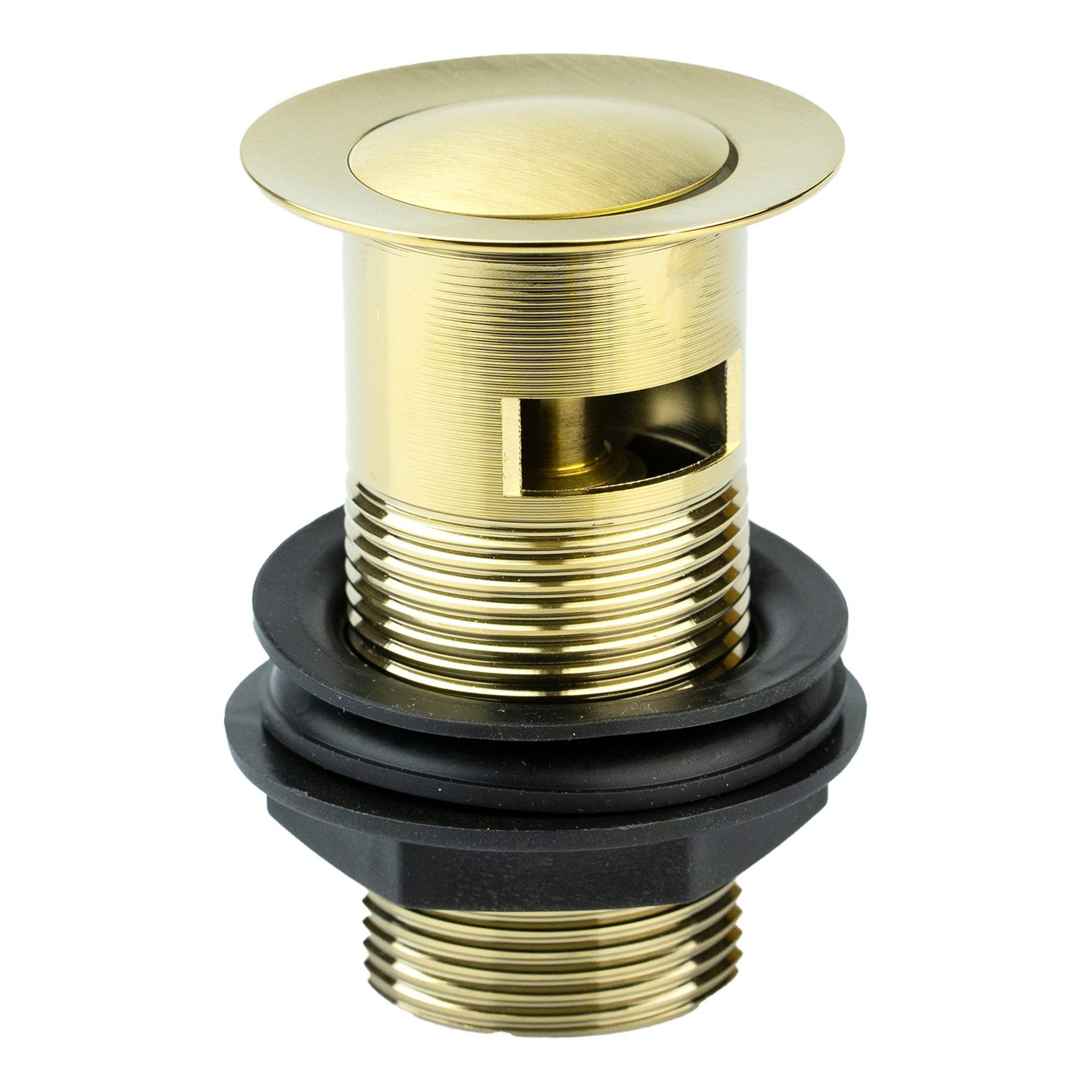 Bubly Bathrooms Brushed Brass Blade Basin Tap & Slotted Waste