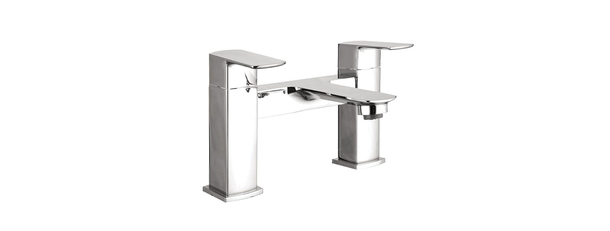 Rounded Square Chrome Basin Tap & Bath Filler Tap Pack Including Full Cover Slotted Basin Waste