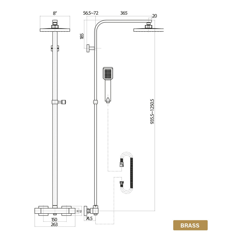 Complete Brushed Brass Bathroom Pack Shower Basin & Bath Filler Towel Rail Illuminated LED Mirror