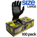 Mam Workshop 6mil Thick Heavy-Duty Black Nitrile Disposable Gloves - Large, Pack of 100