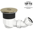 FNX Bathrooms Brushed Brass 90mm Top Fix Fast Flow Shower Waste with Elbow