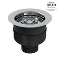 Polished Steel 90mm Top Fix Kitchen Strainer Waste without Overflow