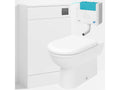 Bubly Bathrooms™ D Shape Back to Wall Toilet with 500mm WC Unit & Bottom-Entry Concealed Cistern - Square Gunmetal Plate