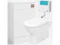 Bubly Bathrooms™ D Shape Back to Wall Toilet with 500mm WC Unit & Side-Entry Concealed Cistern - Square Brushed Bronze Plate