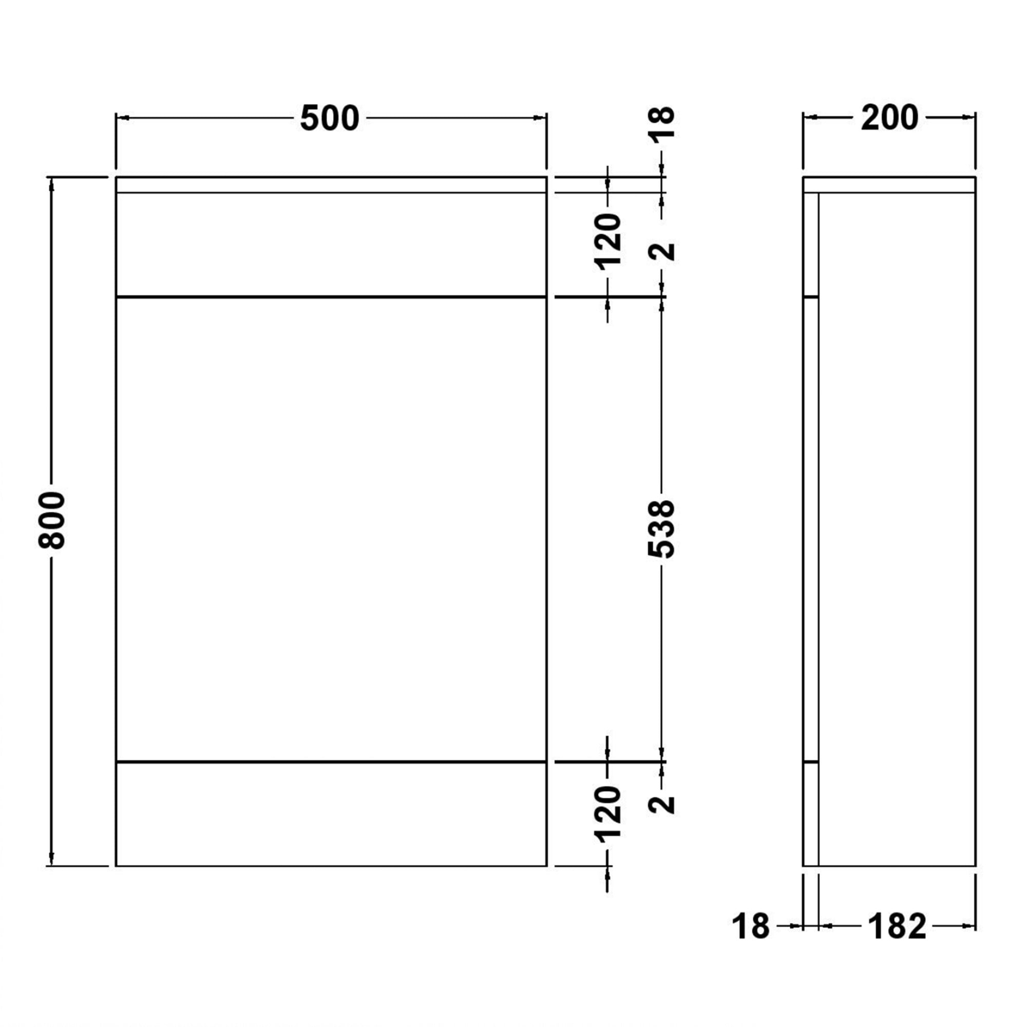 Bubly Bathrooms™ 500mm WC Unit & Side-Entry Concealed Cistern -  Square Brushed Bronze Dual Flush Plate