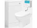 Bubly Bathrooms™ D Shape Back to Wall Toilet with 500mm WC Unit & Side-Entry Concealed Cistern - Chrome Oval Button