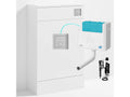 Bubly Bathrooms™ 500mm WC Unit & Side-Entry Concealed Cistern -  Square Chrome Dual Flush Plate