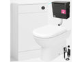 Bubly Bathrooms™ D Shape Back to Wall Toilet with 500mm WC Unit & Universal Concealed Cistern - Black Dual Flush Push Button