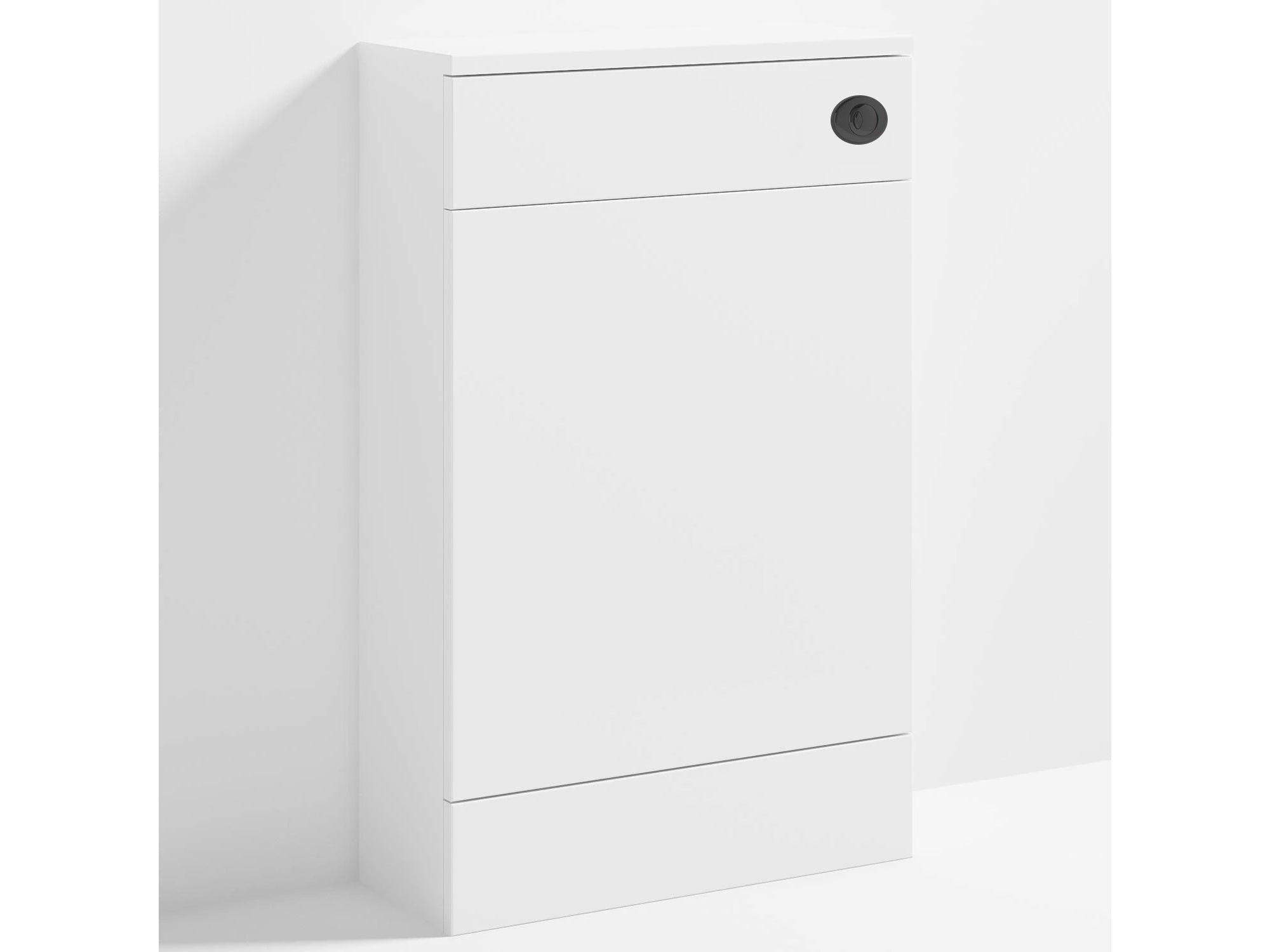 Bubly Bathrooms™ D Shape Back to Wall Toilet with 500mm WC Unit & Universal Concealed Cistern - Black Dual Flush Push Button