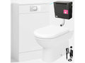 Bubly Bathrooms™ D Shape Back to Wall Toilet with 500mm WC Unit & Universal Concealed Cistern - Chrome Dual Flush Plate