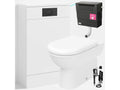 Bubly Bathrooms™ D Shape Back to Wall Toilet with 500mm WC Unit & Universal Concealed Cistern - Black Dual Flush Plate