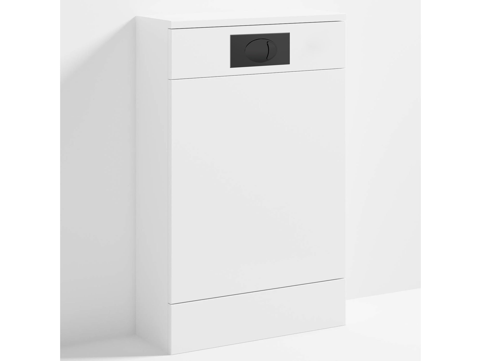 Bubly Bathrooms™ D Shape Back to Wall Toilet with 500mm WC Unit & Universal Concealed Cistern - Black Dual Flush Plate