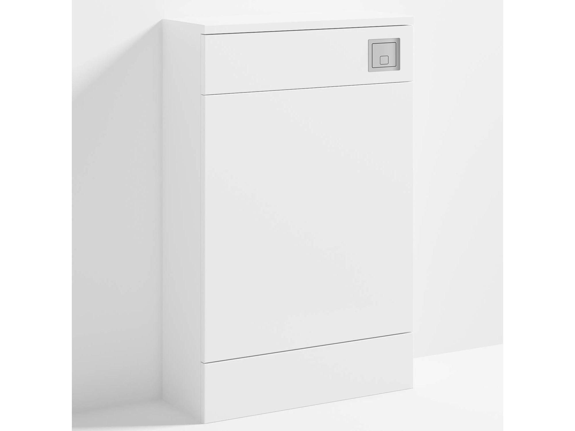Bubly Bathrooms™ D Shape Back to Wall Toilet with 500mm WC Unit & Universal Concealed Cistern - Chrome Square Dual Flush Plate