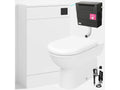 Bubly Bathrooms™ D Shape Back to Wall Toilet with 500mm WC Unit & Universal Concealed Cistern - Black Square Dual Flush Plate