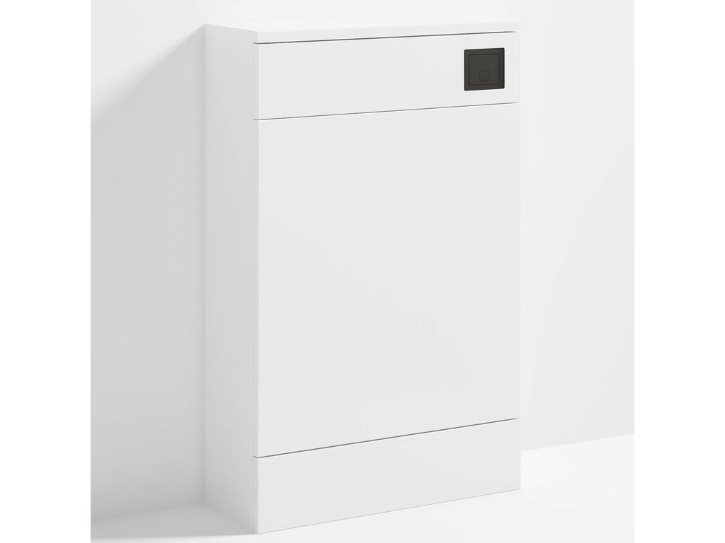 Bubly Bathrooms™ D Shape Back to Wall Toilet with 500mm WC Unit & Universal Concealed Cistern - Black Square Dual Flush Plate