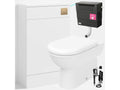 Bubly Bathrooms™ D Shape Back to Wall Toilet with 500mm WC Unit & Universal Concealed Cistern - Brushed Brass Square Button