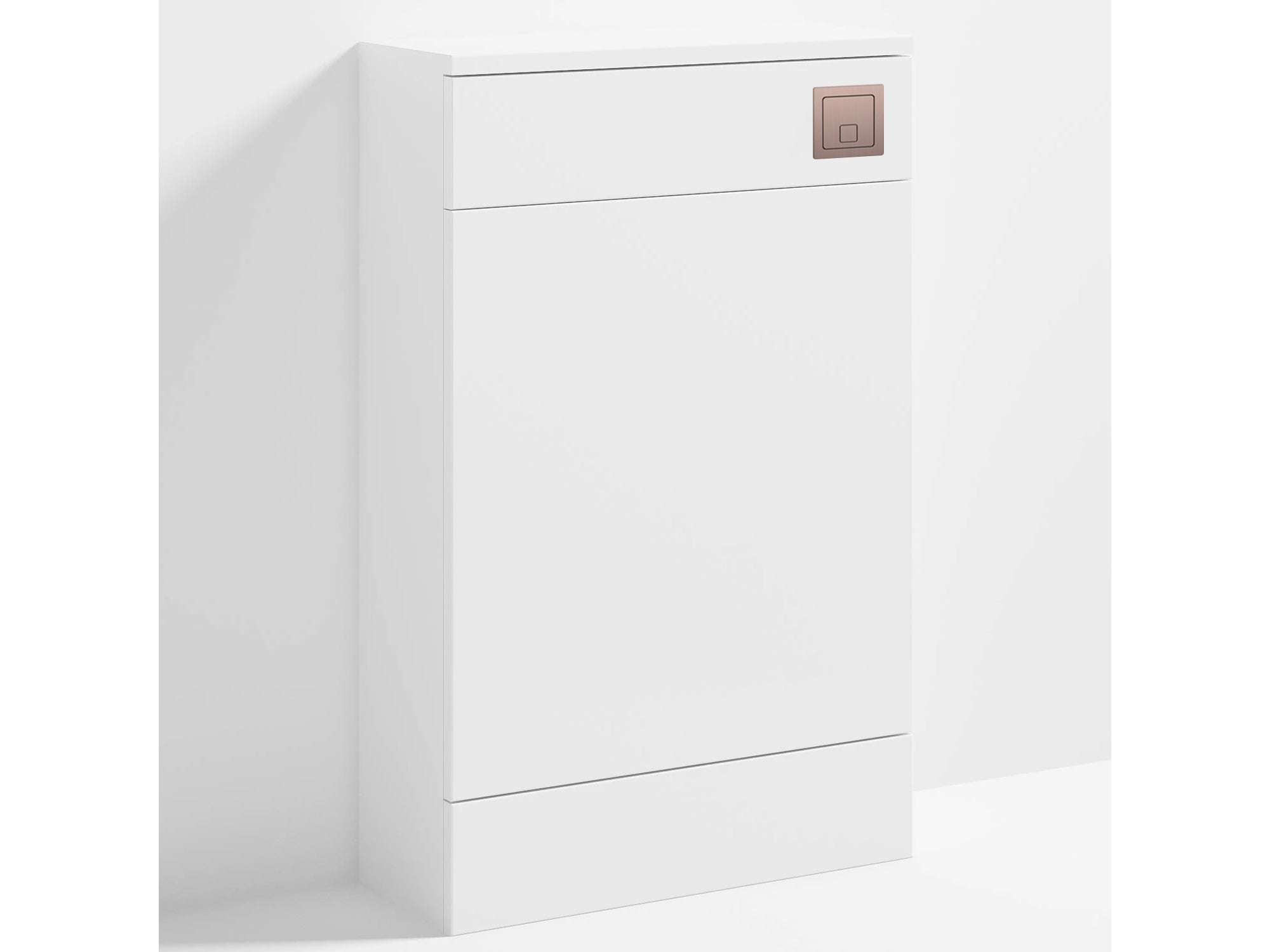 Bubly Bathrooms™ D Shape Back to Wall Toilet with 500mm WC Unit & Universal Concealed Cistern - Brushed Bronze Square Button