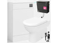 Bubly Bathrooms™ D Shape Back to Wall Toilet with 500mm WC Unit & Universal Concealed Cistern - Gunmetal Square Dual Flush Plate