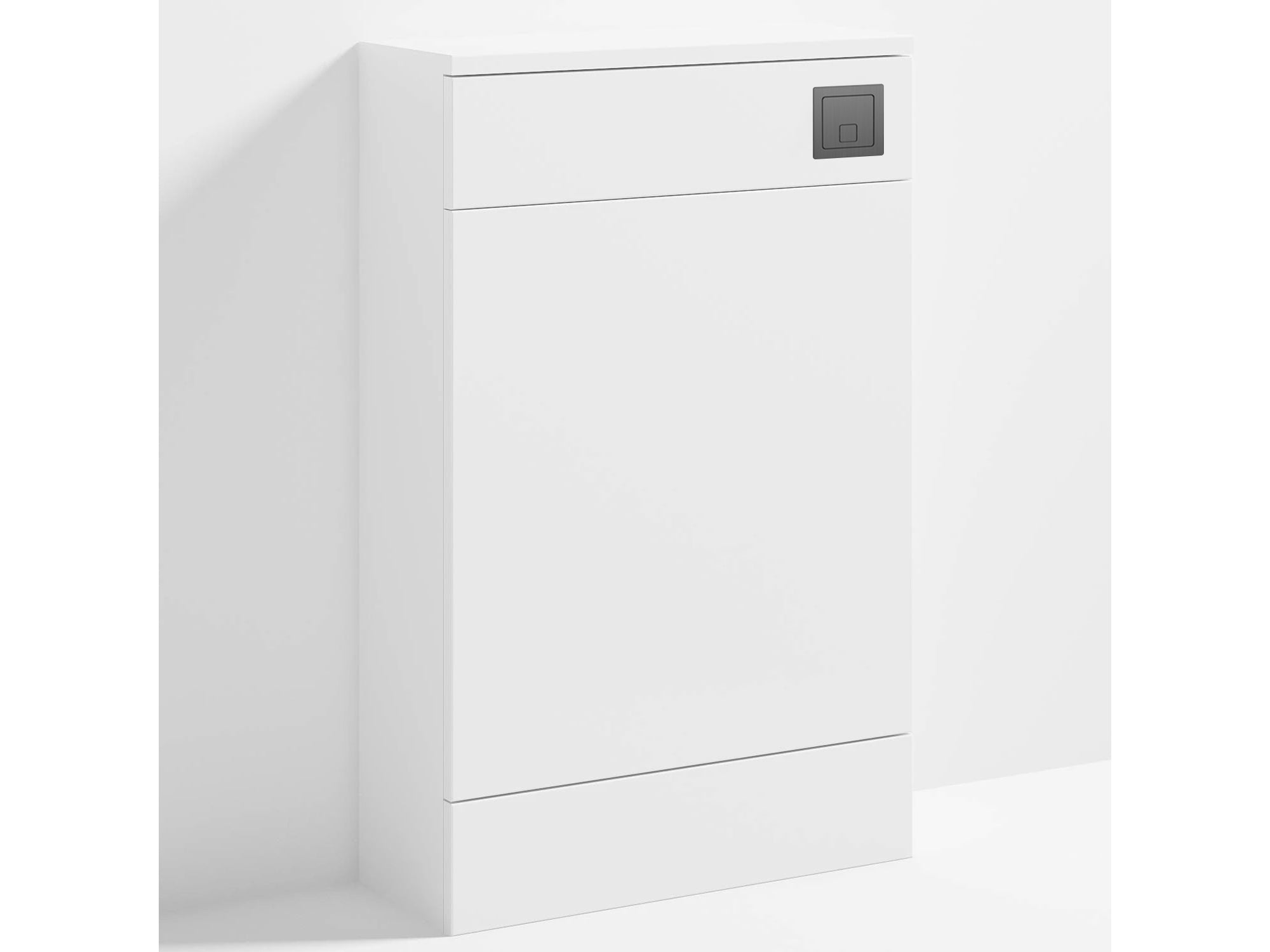 Bubly Bathrooms™ D Shape Back to Wall Toilet with 500mm WC Unit & Universal Concealed Cistern - Gunmetal Square Dual Flush Plate