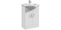 Bubly Bathrooms™ White 550mm Two Door Bathroom Vanity Unit & Ceramic Basin Sink Storage Cabinet