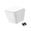 Bubly Bathrooms Wall-Hung Toilet Set with Soft-Close Wrap-Over Seat - White, Short Projection & Rimless