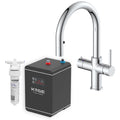 KOGE 98c Boiling, Hot, and Cold Water Tap 4-in-1 Swan Spout with Flexible Pull-Out Hose Chrome with Tank and Filter