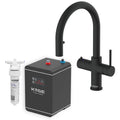 KOGE 98c Boiling, Hot, and Cold Water Tap 4-in-1 Swan Spout with Flexible Pull-Out Hose Matte Black with Tank and Filter