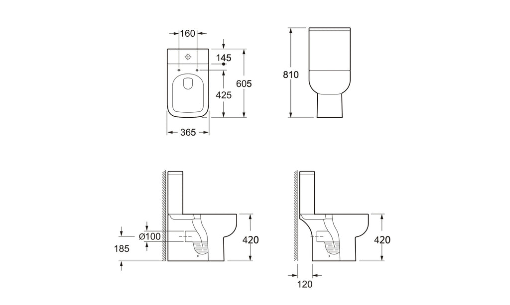 Modern Bathroom Suite 1700 x 700 Bath, Waterproof Front Panel, Close Coupled WC, 2 Door Vanity Unit, Shower & Tap Set