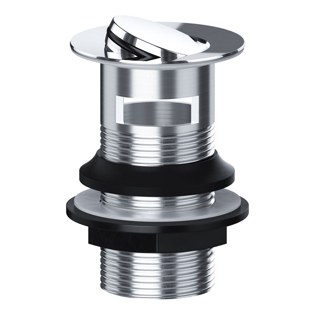FNX Bathrooms Slotted Basin Waste - Flip-Top Chrome Brass for Overflow Sinks (G 1 1/4" Fitting)