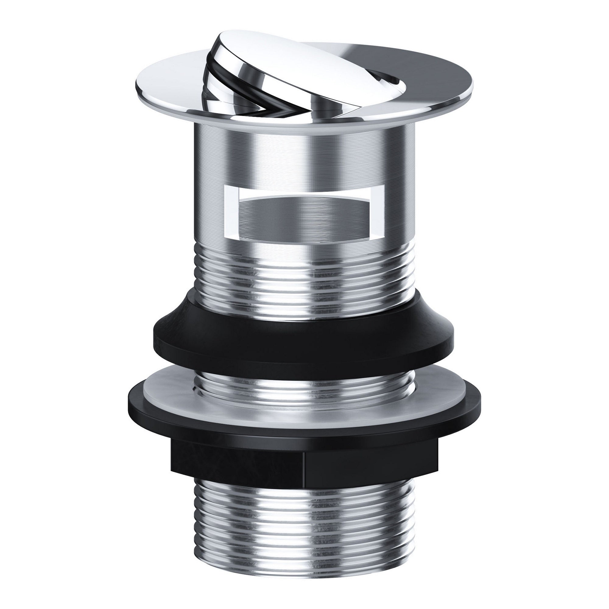 FNX Bathrooms Slotted Basin Waste - Flip-Top Chrome Brass for Overflow Sinks (G 1 1/4" Fitting)