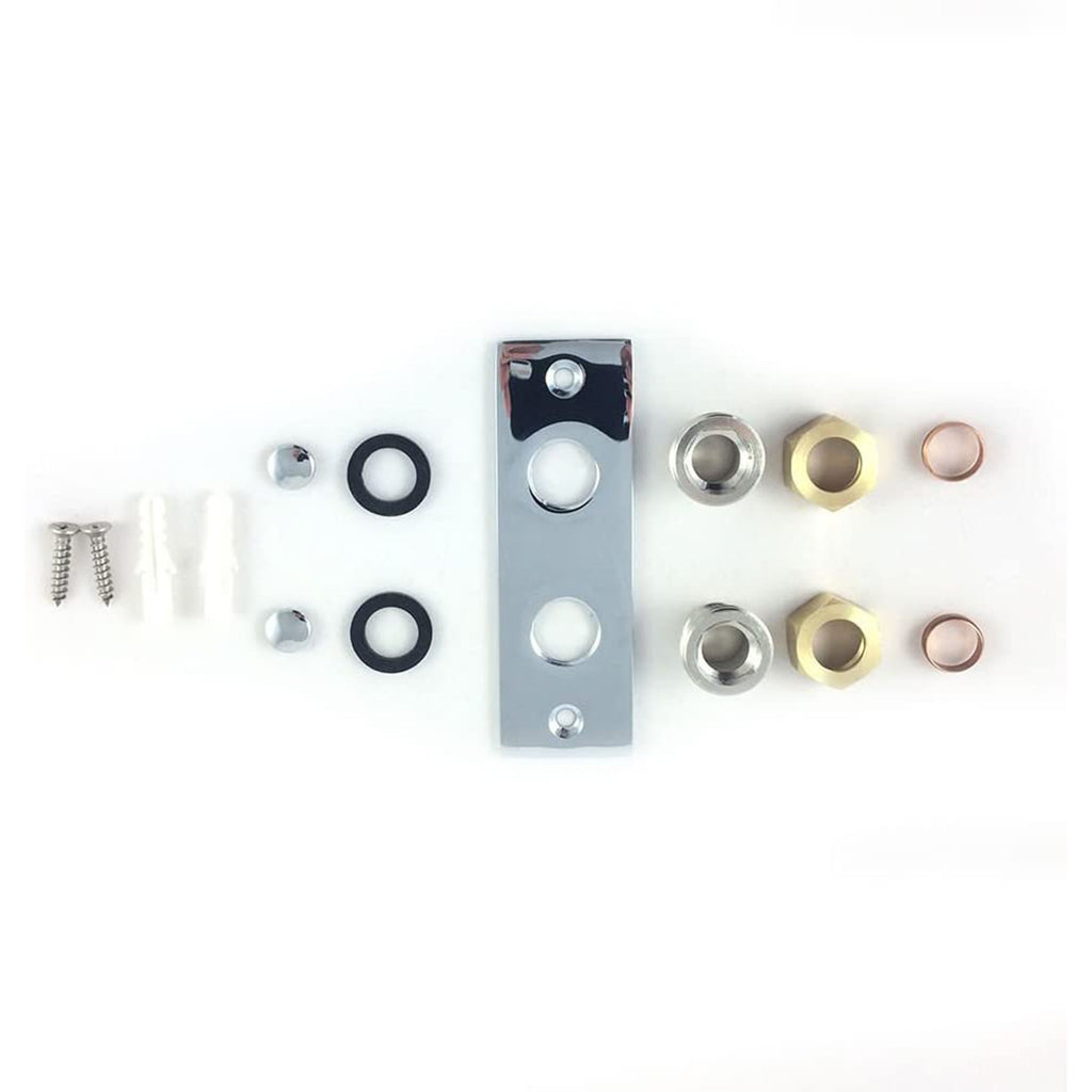 Bubly Thermostatic Bar Valve Wall Fixing Back Plate - Chrome Steel for Bathroom Shower, Bidet & Toilet
