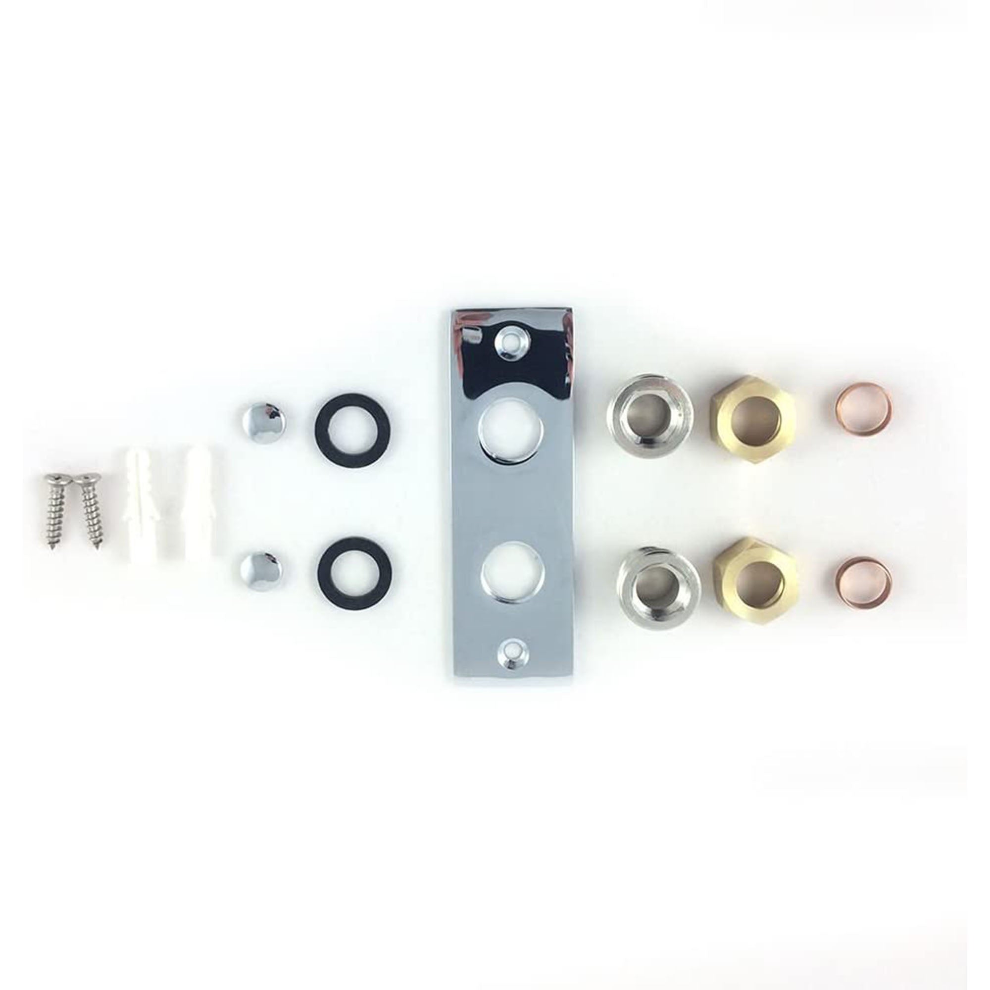 Bubly Thermostatic Bar Valve Wall Fixing Back Plate - Chrome Steel for Bathroom Shower, Bidet & Toilet
