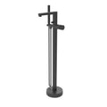 KOKO Matt Black Freestanding Bath Shower Mixer Tap with Fluted Handles & Shower Kit