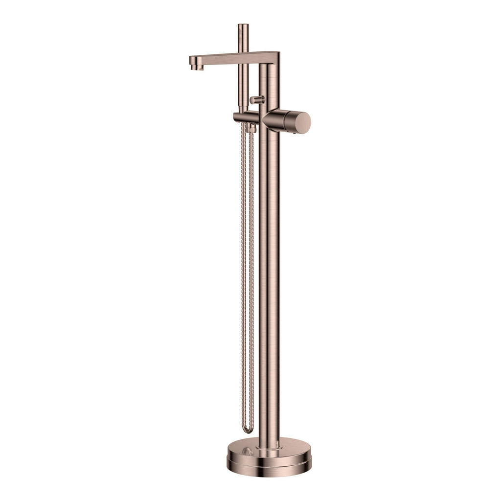 KOKO Freestanding Bath Shower Mixer Tap with Elegant Fluted Handles, Brushed Bronze