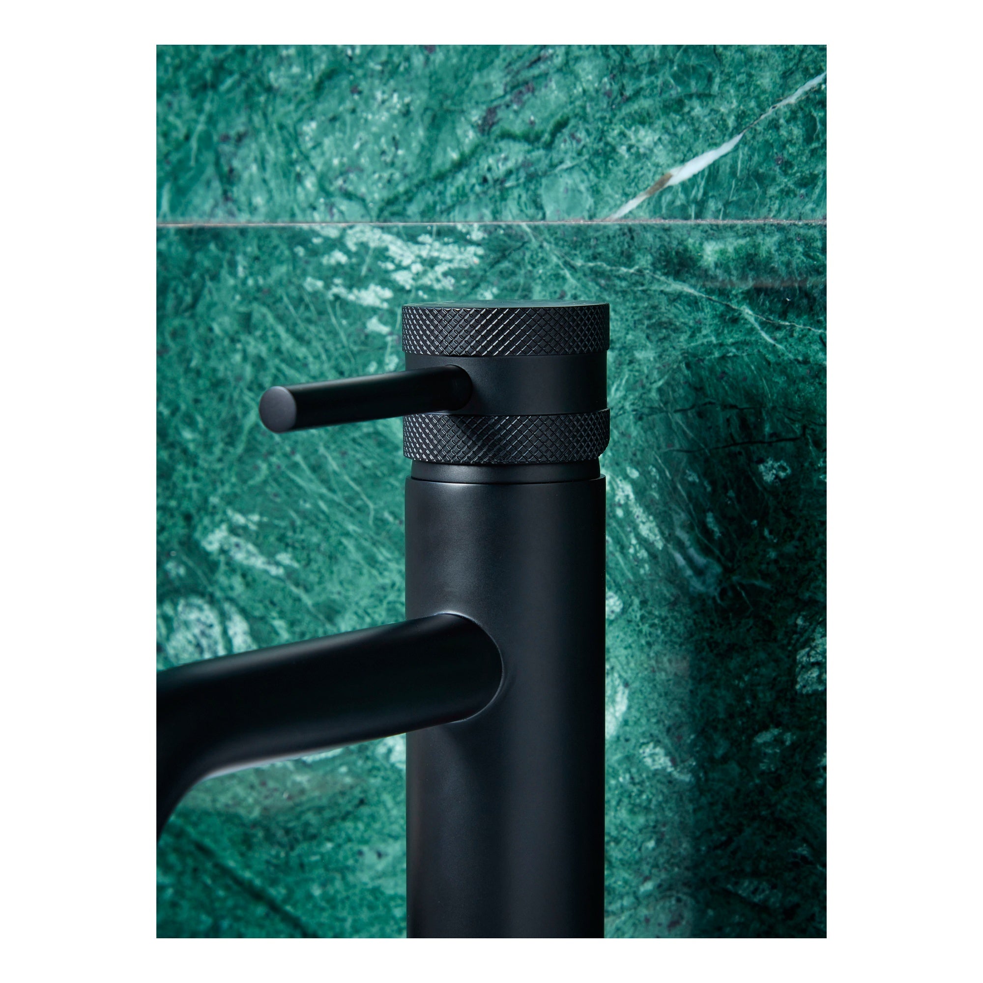Matt Black Modern Basin Mono Mixer Tap - Solid Brass with Dual Handle Options