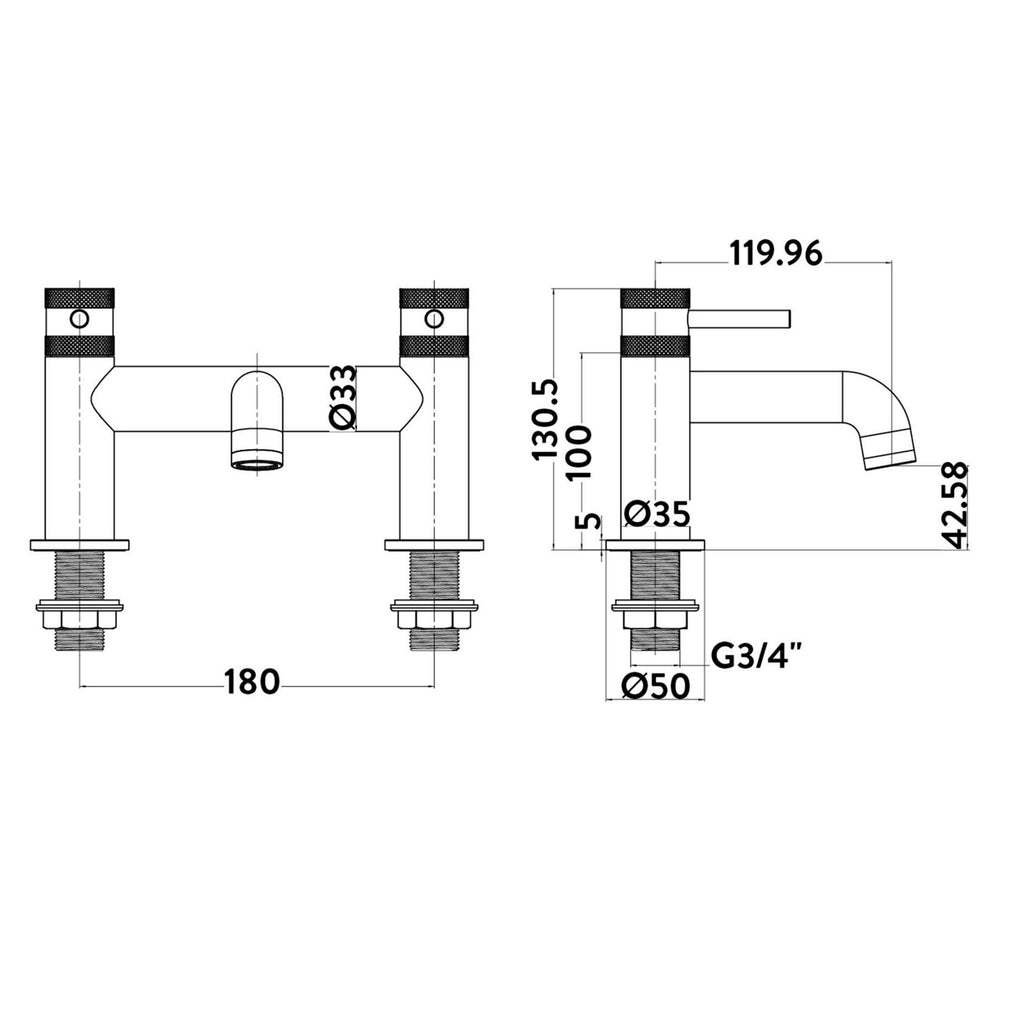 FNX Bathrooms Thermostatic Matt Black Shower, Basin Tap & Bath Filler Set with Waste